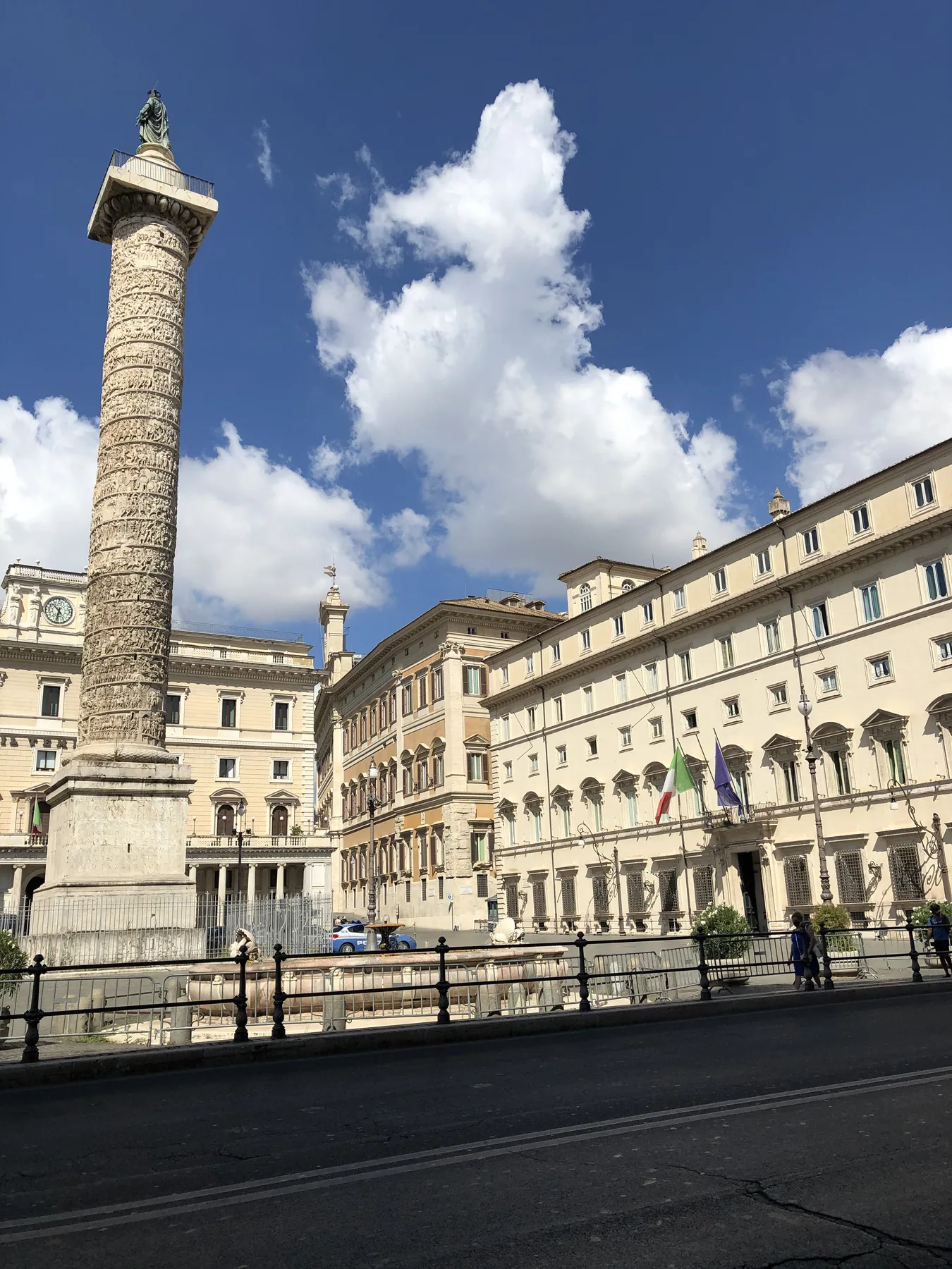 Column of Marcus Aurelius beneath the Roman sky